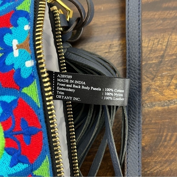 orYANY Grace Embroidered Blue Mosaic Crossbody. Bohemian - Picture 7 of 7